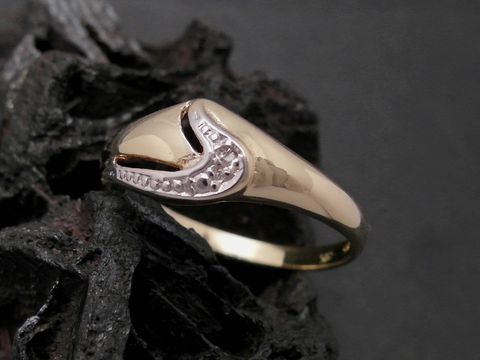 Gold Ring - ausdrucksstark - Gold 585 bicolor - Diamant - Goldring - Gr. 55