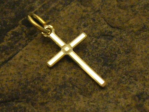 Kreuz filigran diamantiert - Anhnger Gold 333