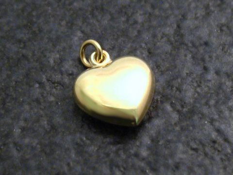 Herz - niedlicher Gold Anhnger poliert - 10 mm