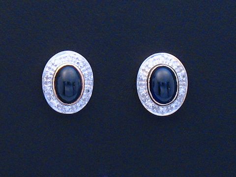 Ohrringe Diamant 0,16 ct. & Saphir Gold 585 Ohrstecker