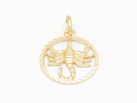 Skorpion - Gold Sternzeichen - diamantiert - 17 mm
