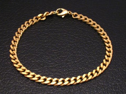 Gold Armband 20,5 cm - PANZER - Armschmuck