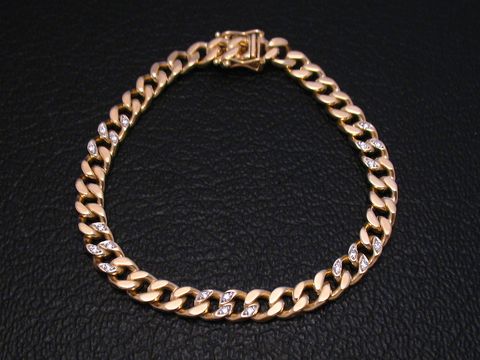 Gold Armband 19 cm - Brillant -PANZER - Gold 585
