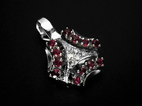 Weigold Anhnger - Perlenketten Clip - Diamant + Rubin - fantastisch - Weigold 585