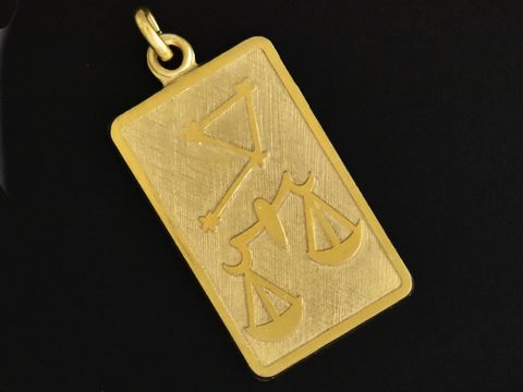 Waage - Anhnger Gold 333 - Sternzeichen - rechteckig
