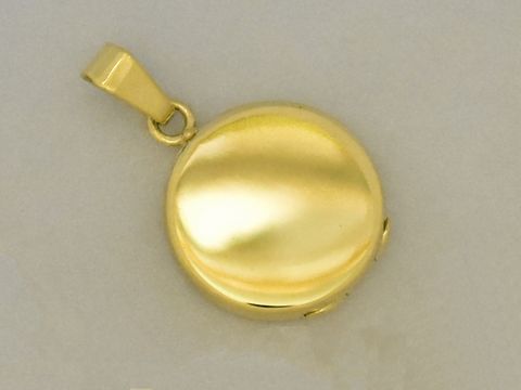 Rund - Gold Medaillon - reizend - mattiert - poliert - 750 Gold