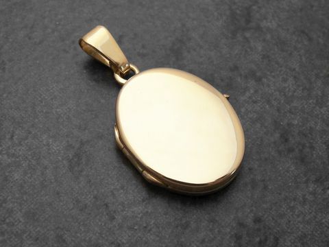 Gold Medaillon - Designer Schmuckstück - 21 mm - Gold 333 - poliert - mattiert