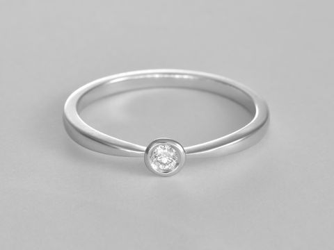 Weigold Ring - Verlobungsring - zulaufend - Brillant 0,04 ct. W/Si - Gr. 50