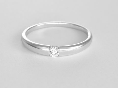 Weigold Ring - Verlobungsring - klassisch - Brillant 0,09 ct. W/Si - Gr. 54