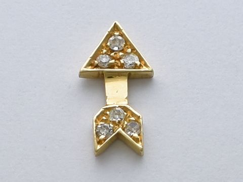 Gold 1 Ohrstecker - Pfeil - 750 Gold - traumhaft - Diamant 0,06 ct. W/P1