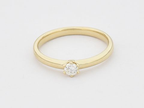 Verlobungsring - Gold Ring - Brillant 0,15 ct W/Si - Gr. 54 - 585 Gold