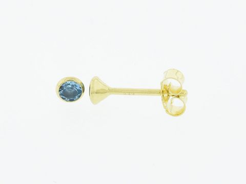 Gold Ohrringe - Kelch - 333 Gold - charmant - Blautopas - Stecker 3,3mm