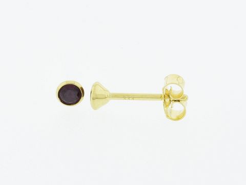 Gold Ohrringe - Kelch - 333 Gold - charmant - Granat - Stecker 3,3mm