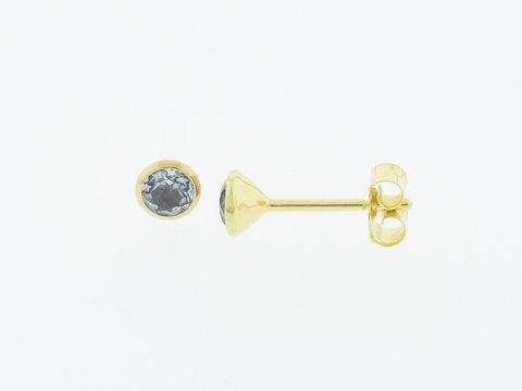 Gold Ohrringe - Kelch - 333 Gold - charmant - Blautopas - Stecker 4,3mm