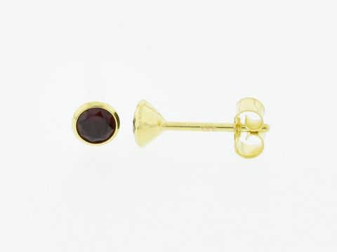 Gold Ohrringe - Kelch - 333 Gold - charmant - Granat - Stecker 4,3mm