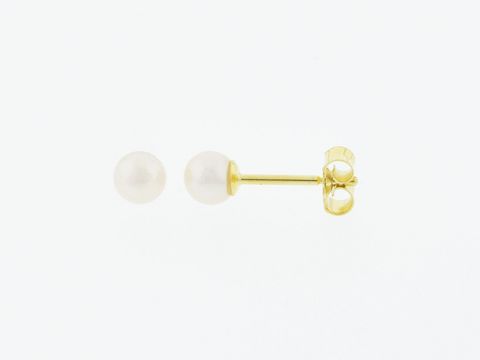 Gold Perlen Ohrringe - 333 Gold - 4,3 mm - Swasser Zuchtperle