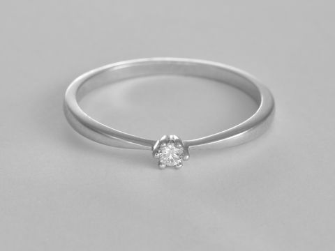Weigold Ring - Verlobungsring - zulaufend - Brillant 0,09 ct. W/Si - Gr. 56