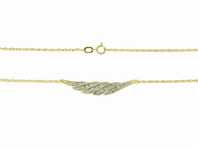 Collierkette mit Mittelteil 333 - Gelbgold & Weigold - Diamant - 41 cm
