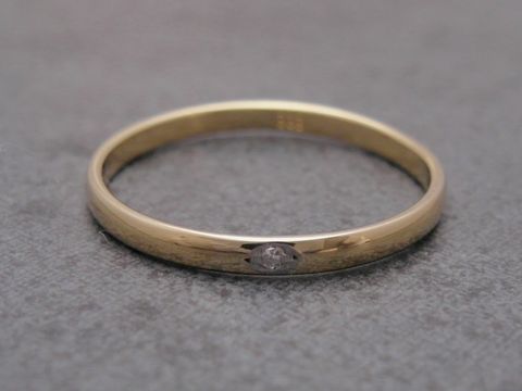 Gold Ring - zierlich - Gold 333 - Diamant - Goldring - Gr. 53