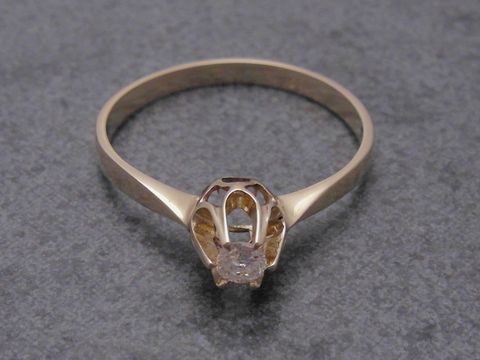 Gold Ring - atemberaubend - Gold 585 - Brillant - Goldring - Gr. 52,5