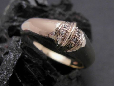 Gold Ring - elegant - Gold 585 - Diamant - Goldring - Gr. 54