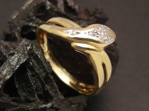 Gold Ring - Schlange - Gold 333 - Diamant - Goldring - Gr. 52