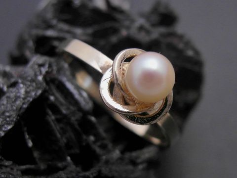 Gold Perlen Ring - unvergnglich - Gr. 49,5 - Zuchtperle 4,6 mm - Gold 333