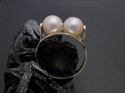 Gold Perlen Ring - extravagant - Gr. 56 - Zuchtperle 7,3 mm - Gold 333