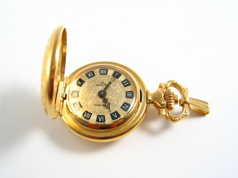 Taschen Uhr - ARCTOS - Raritt - vergoldet - Handaufzug