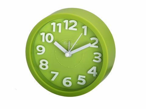 Wecker - Rund - grn - Funktionen: schleichende Sekunde + Alarm - Uhr