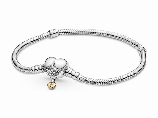 Pandora + Silber Disney 569563C01-19 + Silber Armband + verg. Herz - Zirkonia - 19 cm