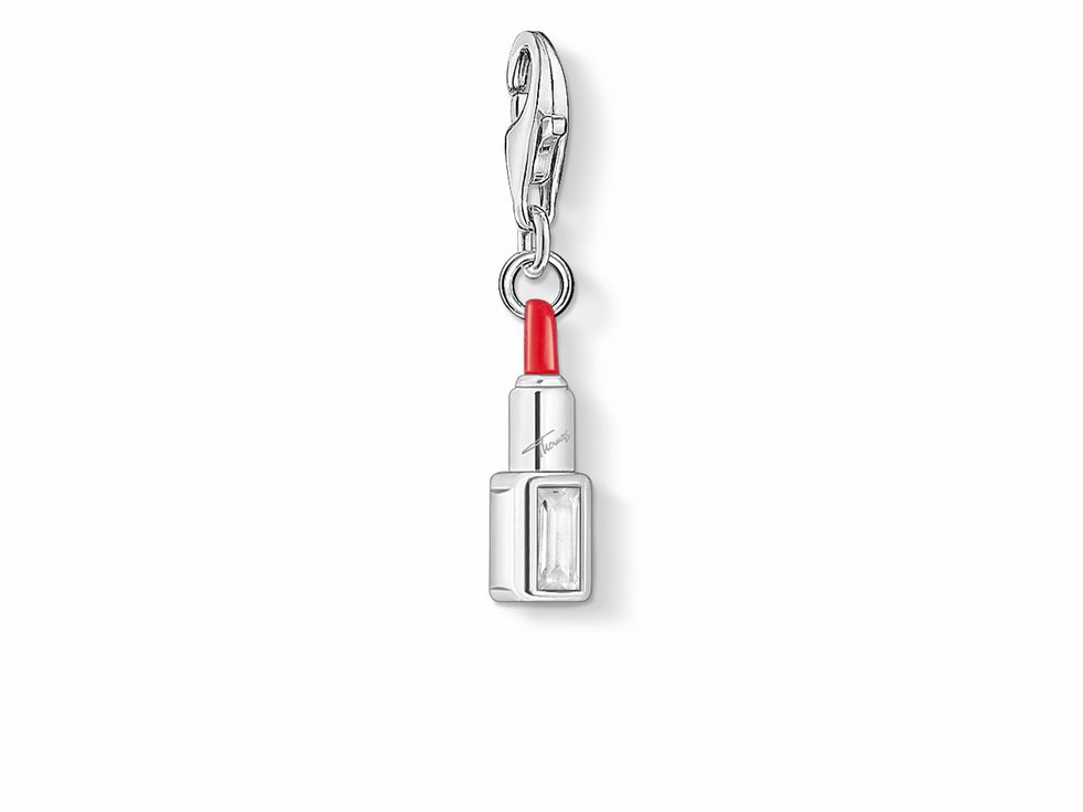 Thomas Sabo Charm-Anhnger 1801-041-27 - Lippenstift - Sterling Silber - Emaille - Zirkonia - wei/ rot
