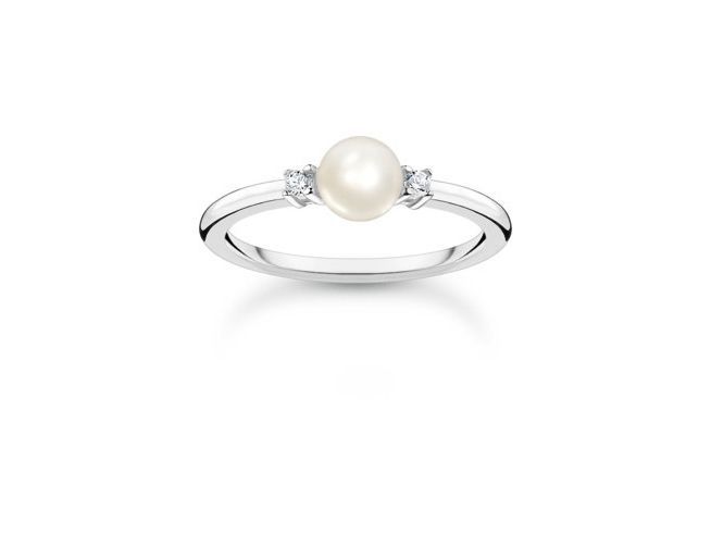 Thomas Sabo Charming Ring TR2370-167-14-48 Sterling Silber + Perle + Zirkonia - wei - Gr. 48