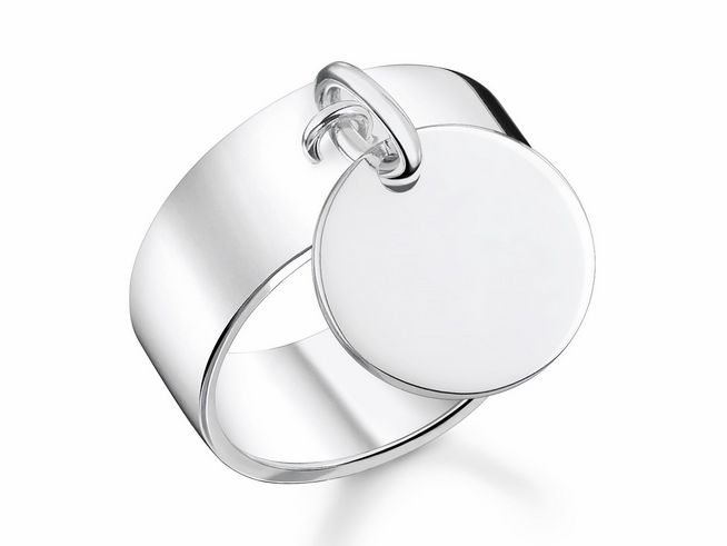 Thomas Sabo RUND Gravurplatte Ring TR2365-637-21-50 Sterling Silber - poliert - Gr. 50