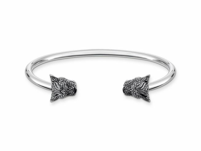 Thomas Sabo Armreif AR110-664-11-L16 Sterling Silber geschw. Panther - Emaille - 16 cm