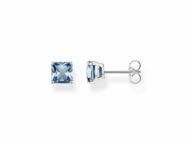 Thomas Sabo H2174-009-1 - Ohrstecker - Sterling Silber + syn. Spinell - Hellblau 6 x 6 mm