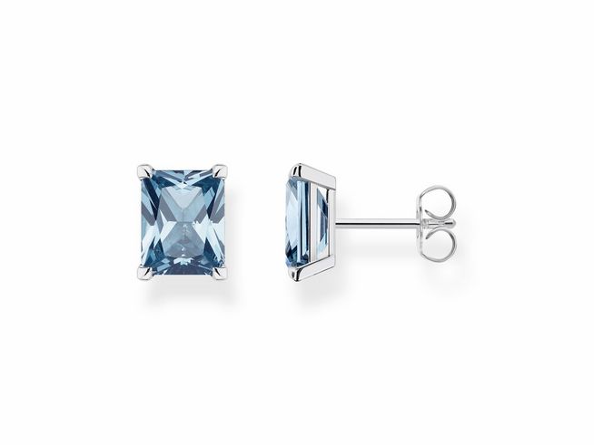 Thomas Sabo H2201-009-1 - Ohrstecker - Sterling Silber + syn. Spinell - Blau 9 x 11 mm