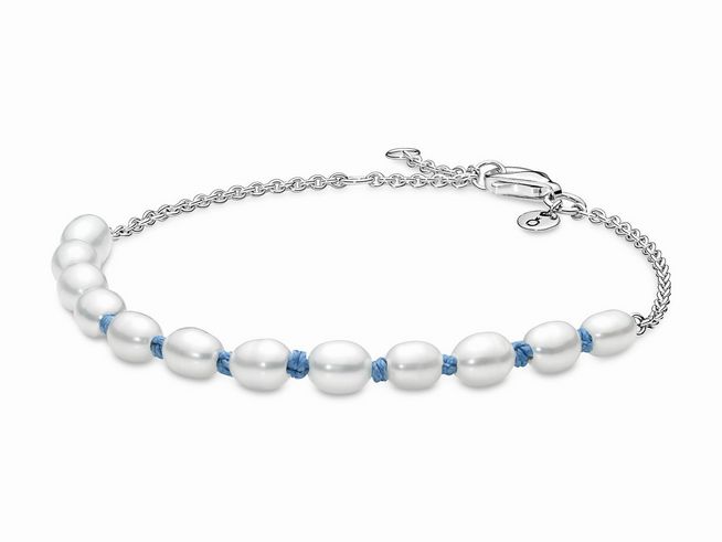 Pandora 591689C01-16 - Swasserzuchtperle Blaue BandketteArmband - Sterling Silber Zuchtperlen Multicolor 16 cm