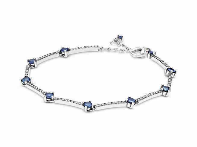 Pandora Timeless - Armband - Funkelndes Pav Bars Armband - Silber - 599217C01-16 - 16 cm - blaue Zirkonia