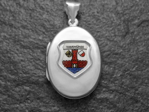 Travemnde Stadtwappen - Deutschland Wappen - Silber Medaillon