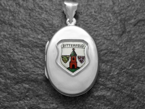 Bitterfeld Stadtwappen - Deutschland Wappen - Silber Medaillon