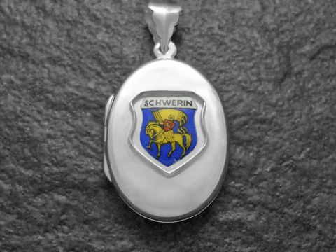 Schwerin Stadtwappen - Deutschland Wappen - Silber Medaillon