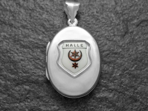 Halle Stadtwappen - Deutschland Wappen - Silber Medaillon