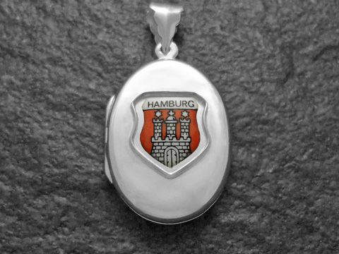 Hamburg Wappen - Lnderwappen - Deutschland - silber Medaillon