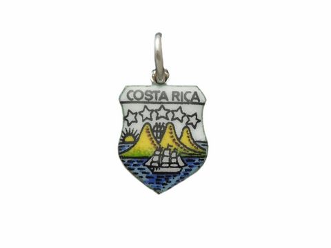 Costa Rica Lnderwappen - Wappen - Silber Anhnger