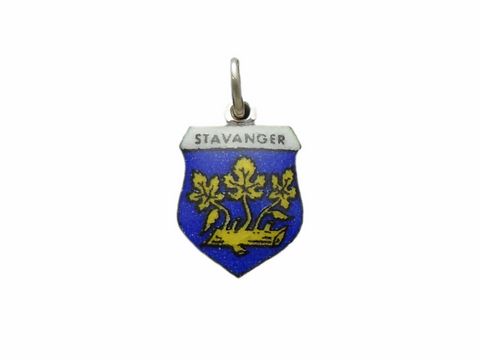 Stravanger Stadtwappen - Norwegen Wappen - Silber Anhnger