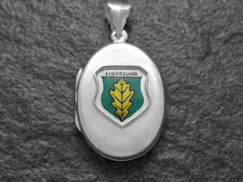 Eigersund Stadtwappen - Norwegen Wappen - Silber Medaillon