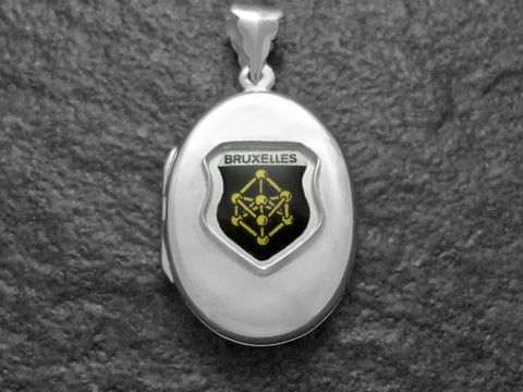 Brssel - Bruxelles Atomium - Luxemburg Wappen - Silber Medaillon