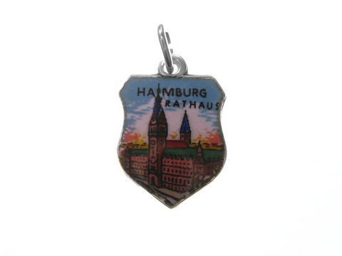Rathaus Hamburg - Deutschland Wappen - Silber Anhnger