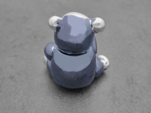 Teddybr - Silber Figur stehend rhodiniert - plastisch - 33 mm